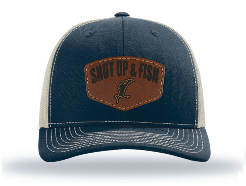 Load image into Gallery viewer, Shut Up & Fish Vic Patch - Navy/Khaki