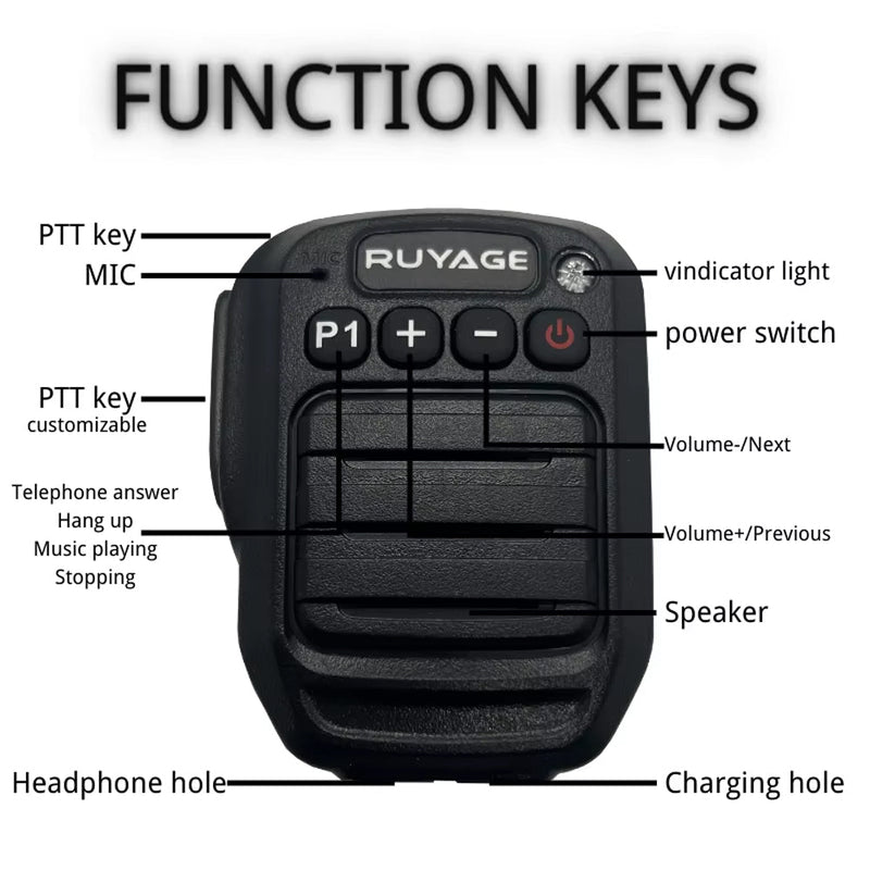 Load image into Gallery viewer, Ruyage HB980 Bluetooth PTT Hand Microphone for Zello Walkie Talkie App