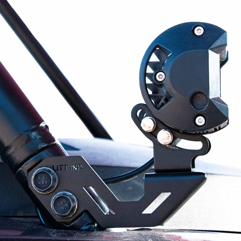 Load image into Gallery viewer, led off road off-road light pod gusseted mounting bracket for polaris rzr xp 1000 model UTV by litt industries