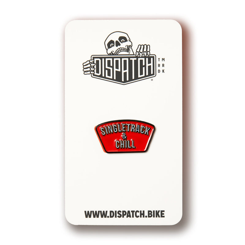 Load image into Gallery viewer, Singletrack & Chill Enamel Pin