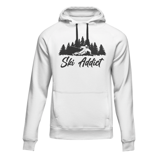Ski Addict Adult Fleece Hooded Sweatshirt