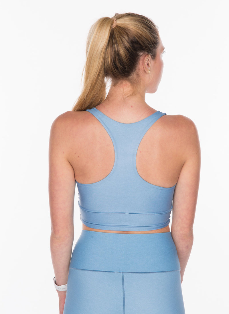 Load image into Gallery viewer, Sky Blue Summit Longline Sports Bra