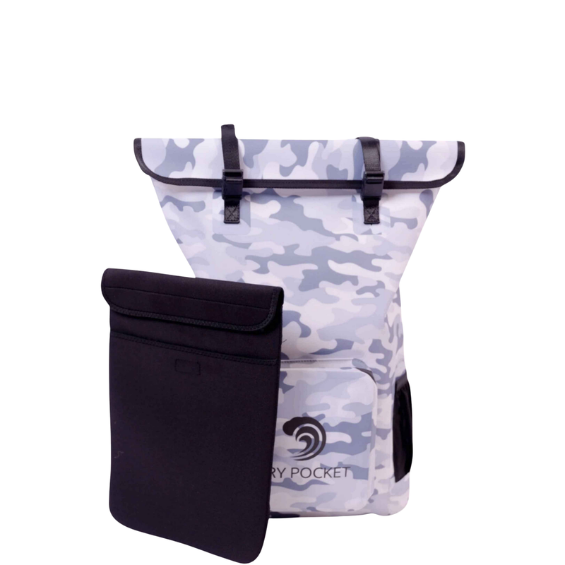 Load image into Gallery viewer, Waterproof Floating Backpack Dry Bag - Snow Camo