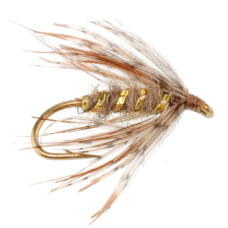 Load image into Gallery viewer, 3 Pack Soft Hackle March Brown Partridge Fly Fishing Wet Flies - Hook Size 16