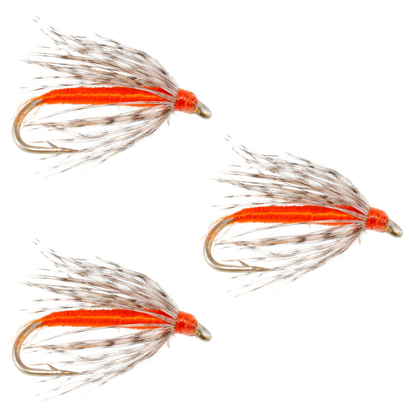 Load image into Gallery viewer, 3 Pack Soft Hackle Partridge and Orange Fly Fishing Wet Flies - Hook Size 14