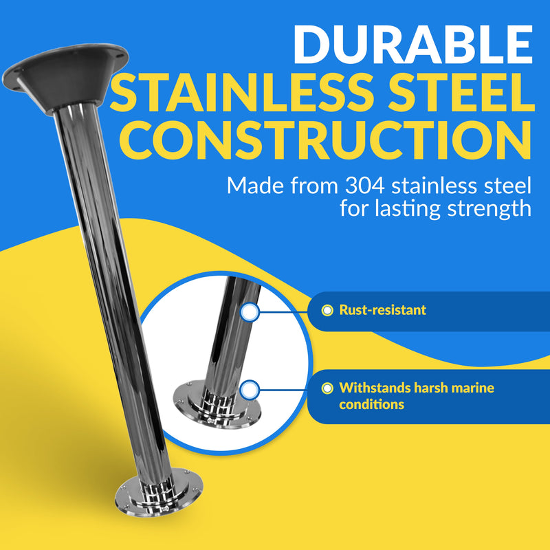 Load image into Gallery viewer, Boat Table Bracket, Table Post & Flush Mount Floor Plate - Stainless Steel
