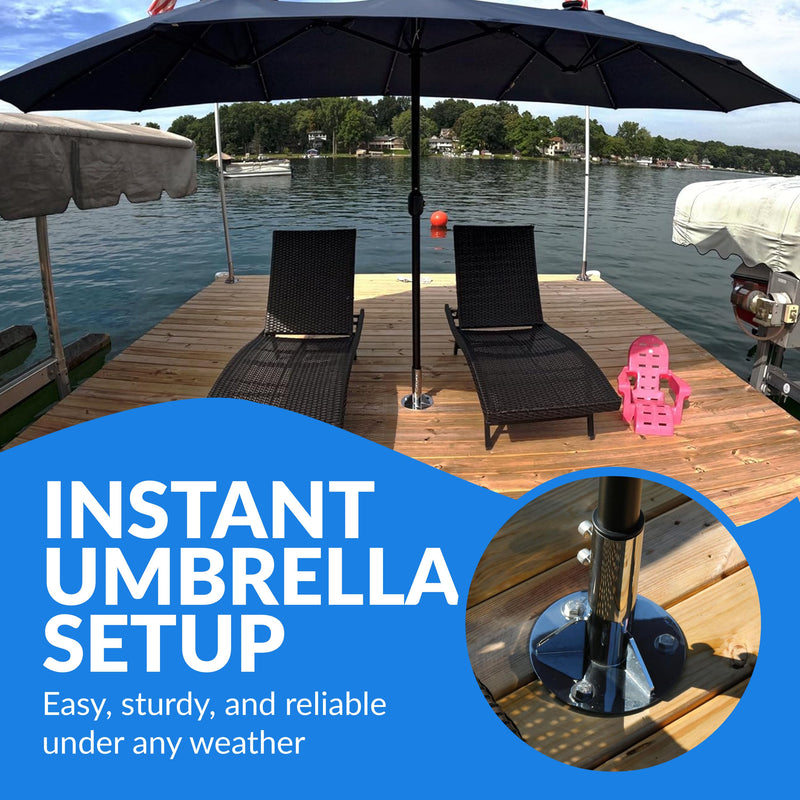 Load image into Gallery viewer, Breezelock™ Dock & Boat Flag/Umbrella Stand - Stainless Steel Umbrella Stand