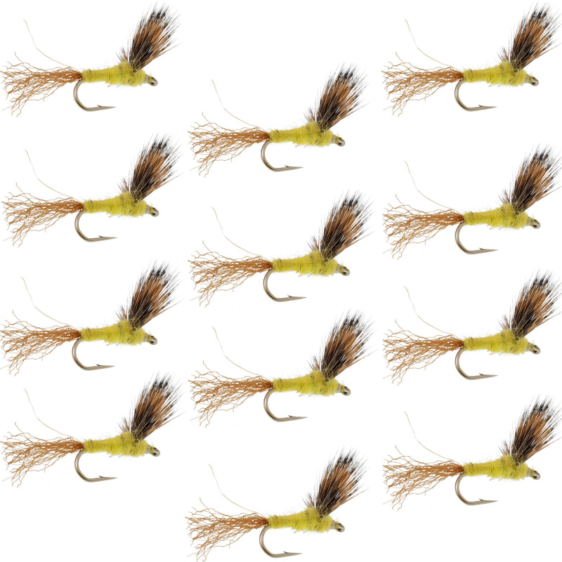 Load image into Gallery viewer, Sparkle Dun Pale Morning Dun PMD Yellow Body Mayfly 12 Flies Hook size 16