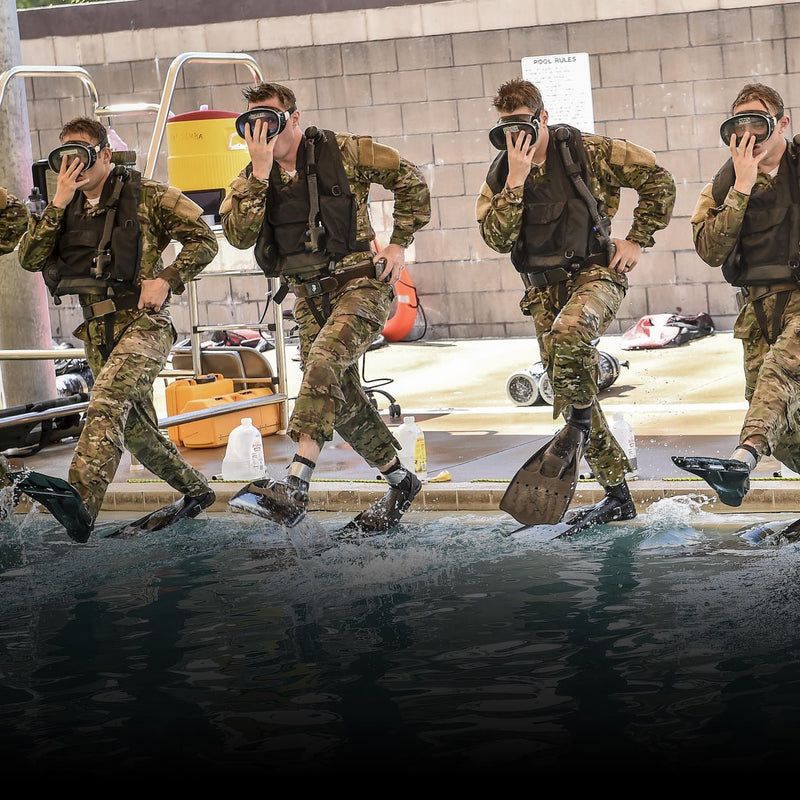 Load image into Gallery viewer, USAF Spec-War Dive Mask and Snorkel Combo