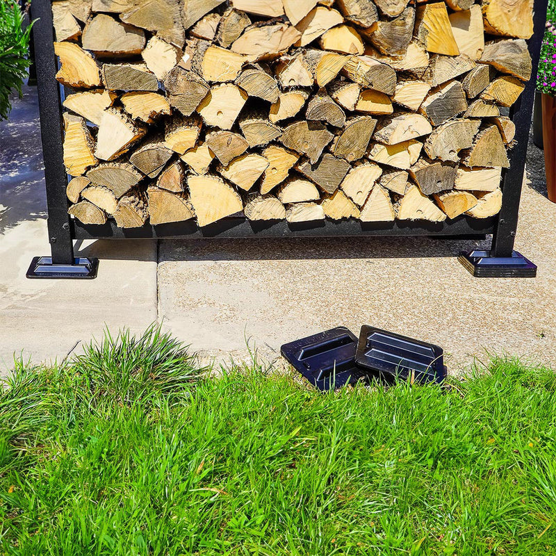 Load image into Gallery viewer, Firewood Rack Support Bases Black or Brown Woodhaven