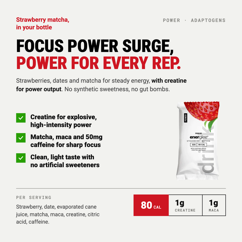 Load image into Gallery viewer, Strawberry Matcha Creatine Power Drink w/Adaptogens