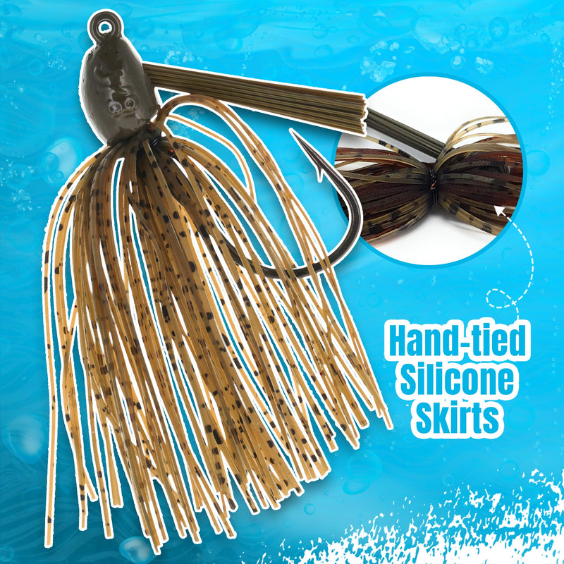 Load image into Gallery viewer, Reaction Tackle Lead Swim Jigs – Premium Weedless Bass Fishing Lures- 3 Pack