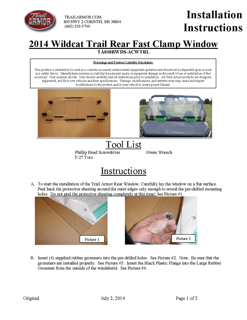 Load image into Gallery viewer, Trail Armor Wildcat Window Dust Seal for 2014-17 Wild Trail / Wild Sport Model