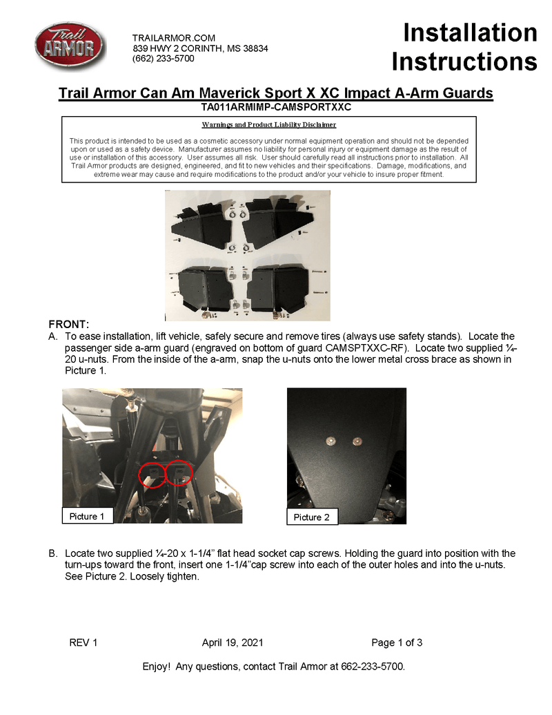 Load image into Gallery viewer, Trail Armor iMpact A-Arm Guards for 2020+ Can-Am Maverick Sport X / Commander Max / X / XT