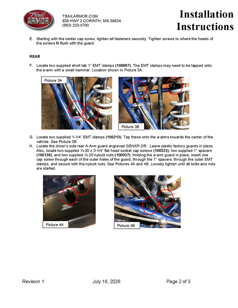 Load image into Gallery viewer, Trail Armor Polaris General XP 1000 and General XP 4 1000 IMpact A-Arm Guards Front and Rear 2020 - 2026
