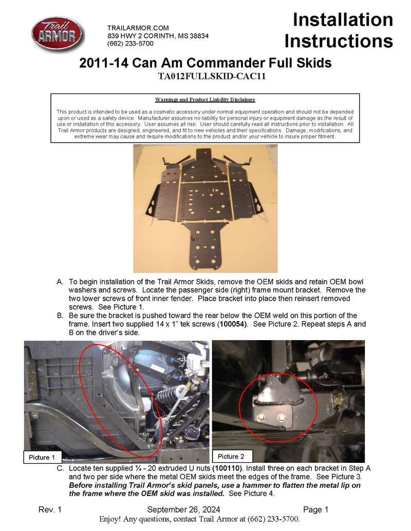 Load image into Gallery viewer, Trail Armor Can Am Commander 800, 800 DPS, 800 XT, 1000, 1000 DPS, 1000 X, 1000 XT, 1000 XT-P, 1000 Limited Full Skids with Integrated Slider Nerfs 2015-2020