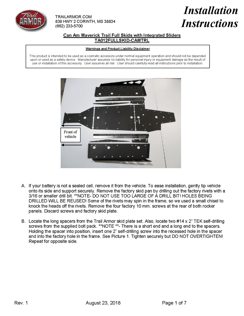 Load image into Gallery viewer, Trail Armor Skid Plate for 2018-19 Can-Am Maverick Trail / Sport