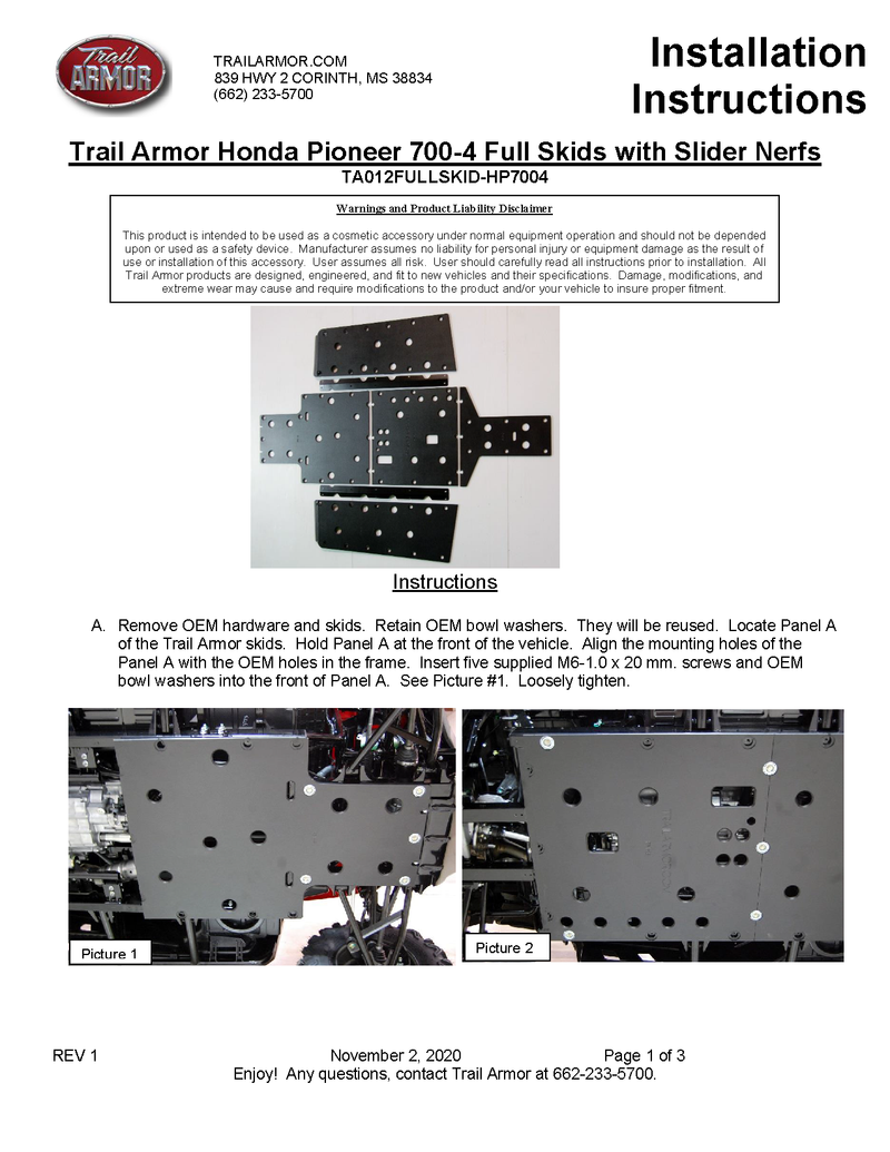 Load image into Gallery viewer, Trail Armor 2014 - 2025 Honda Pioneer 700-4, 2017 - 2025 Pioneer 700-4 Deluxe, 2025 Pioneer 700-4 Forest Full Skids