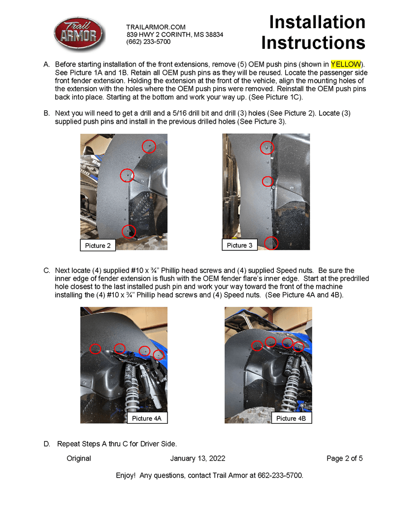 Load image into Gallery viewer, Trail Armor Kawasaki Mud Flap Fender Extensions for 2020+ Teryx KRX 1000