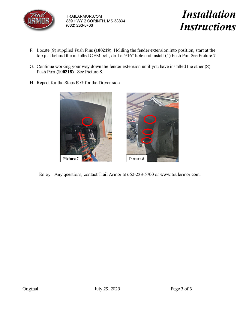 Load image into Gallery viewer, Trail Armor 2025 RZR Pro S and Pro S 4 Mud Flap Fender Extensions Mud Flap Fender Extensions