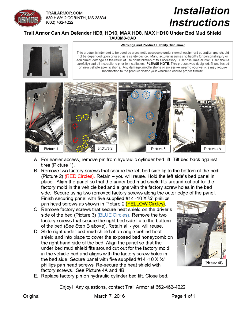 Load image into Gallery viewer, Trail Armor Under Bed Mud Shield for 2016 - 2023 Can-Am Defender & Defender Max