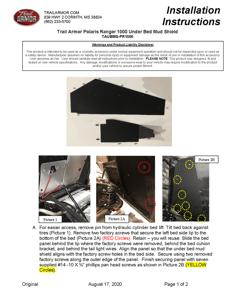 Load image into Gallery viewer, Trail Armor Underbed Mud Shield with Fender Enclosure for 2020-23 Ranger 1000 / Ranger 1000 Crew