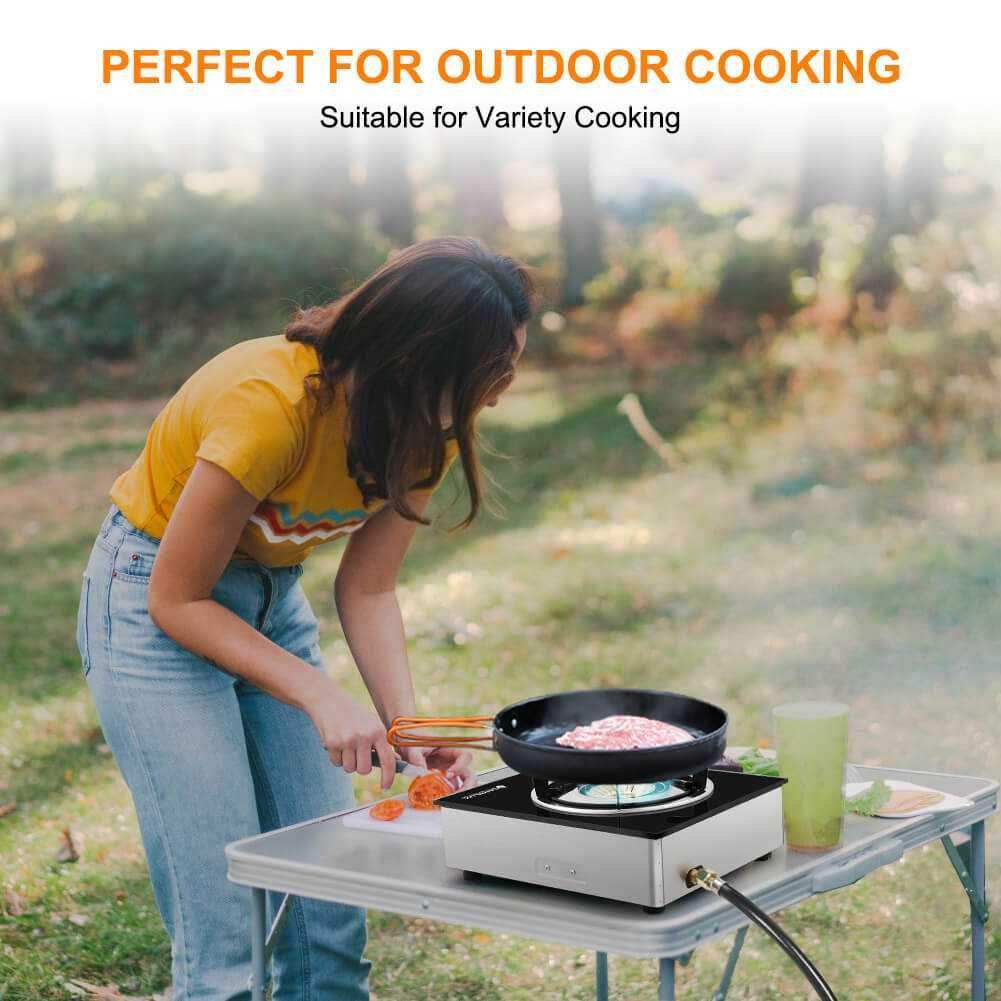 9,500 BTU Propane Single Burner Camp Stoves with Auto Ignition - Skoutley Outdoors LLC
