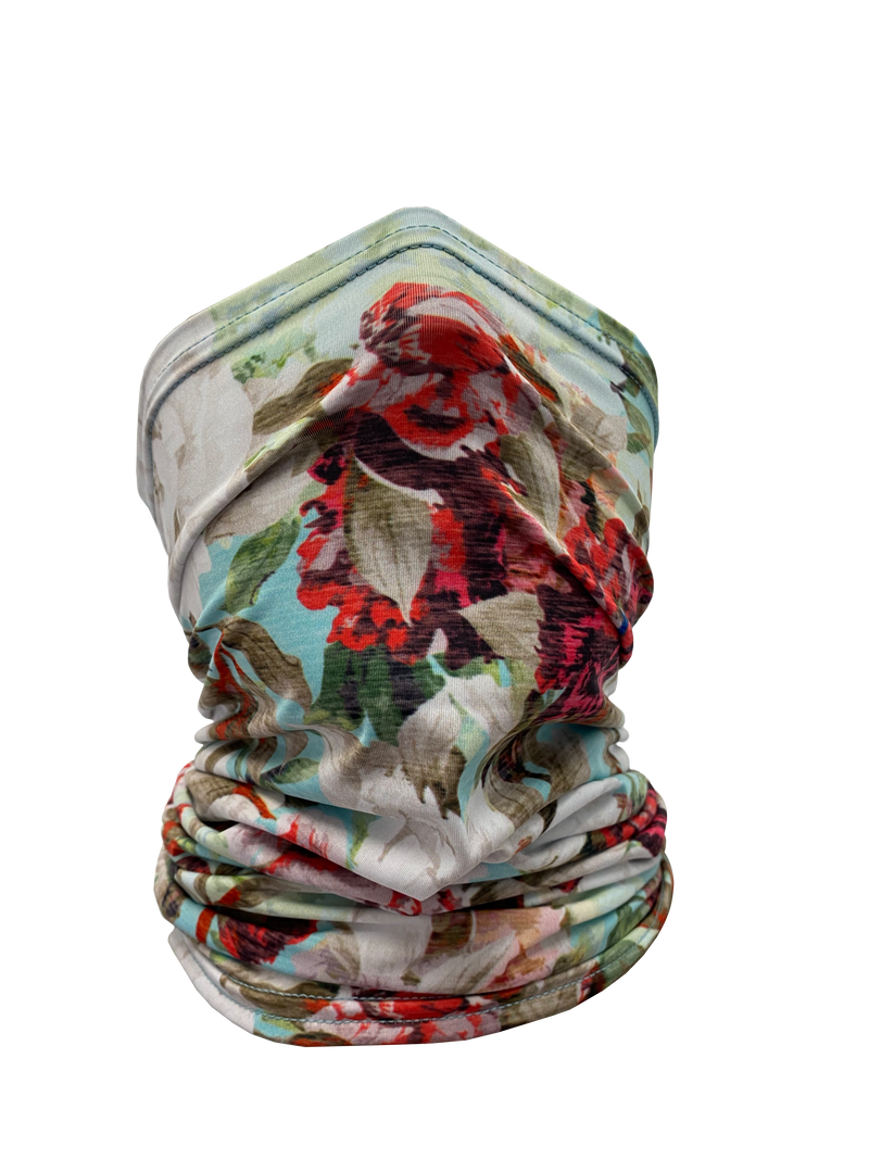 Load image into Gallery viewer, Teal Floral Neck Gaiter *FINAL SALE*