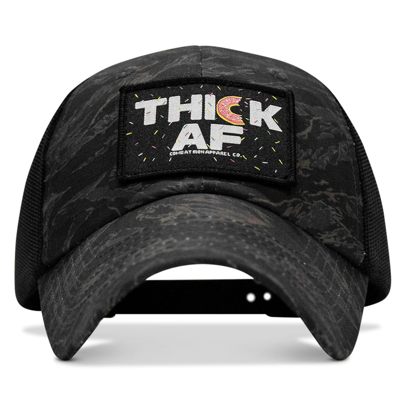 Load image into Gallery viewer, THICK AF Donut Edition Patch. Tactical Ripstop Mesh Snapback Hat