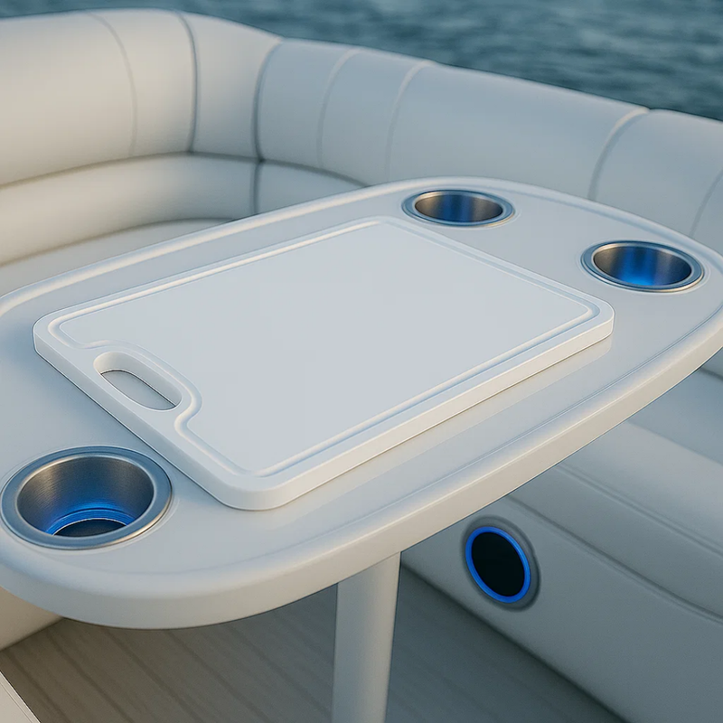 Load image into Gallery viewer, Made in the USA | Premium Cutting Board | Textured 1/2 inch HDPE UV Protected | Non-Skid or Mark Rubber Feet | Great for Boats & any Counter-top