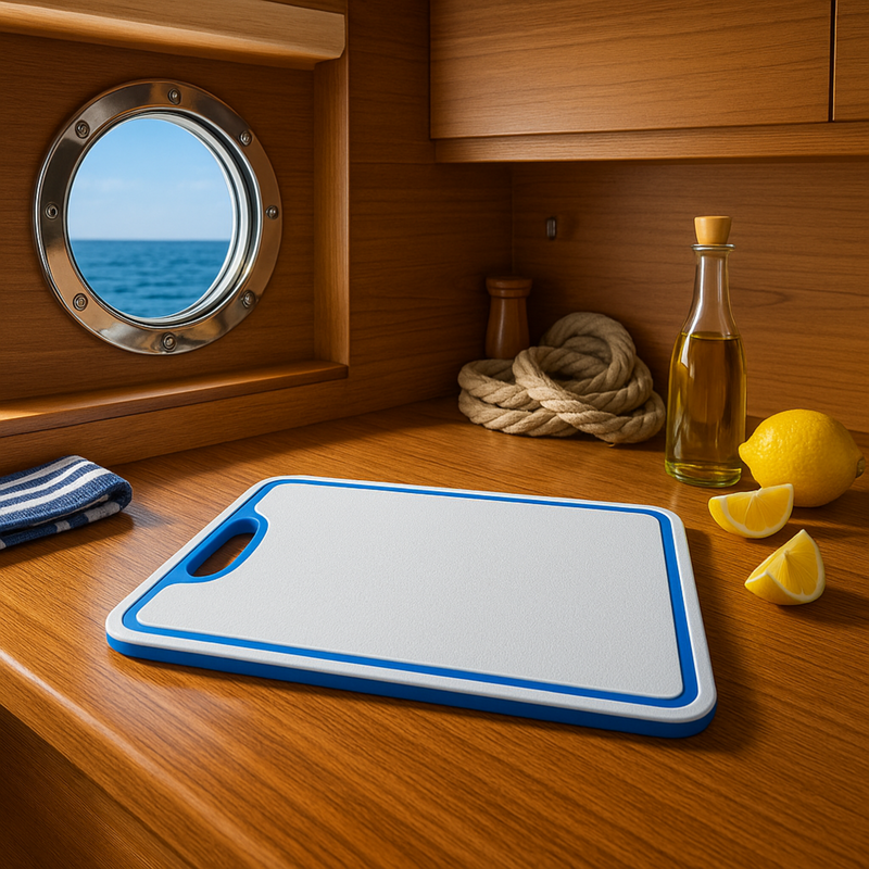 Load image into Gallery viewer, Made in the USA | Premium Cutting Board | Textured 1/2 inch HDPE UV Protected | Non-Skid or Mark Rubber Feet | Great for Boats & any Counter-top