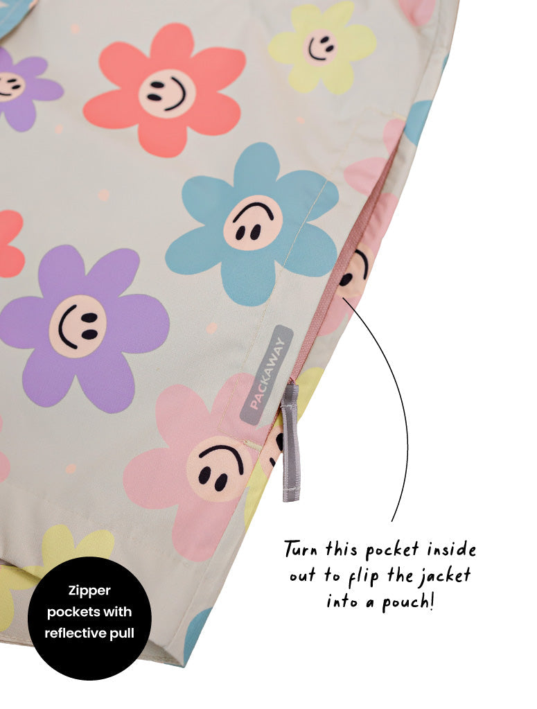 Load image into Gallery viewer, 10K Packaway Rainshell - Happy Daisy