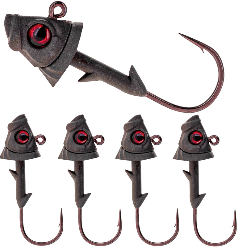 Load image into Gallery viewer, Reaction Tackle 97% Pure Tungsten Swimbait Jig with Realistic Fish Head- 5-PACK