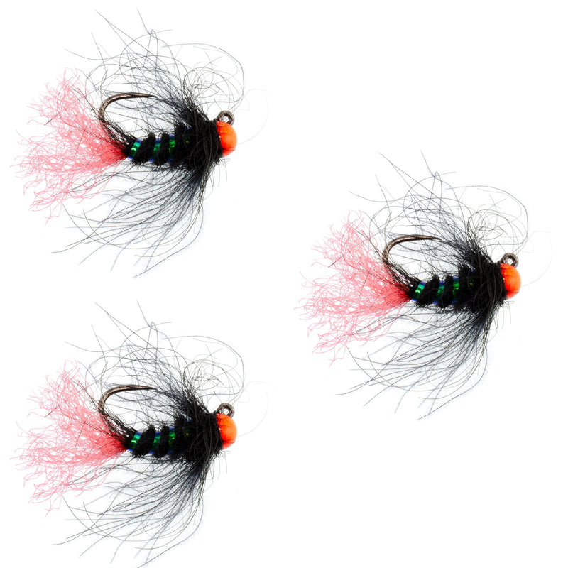Load image into Gallery viewer, 3 Pack Tungsten Hot Bead Jig Tactical Blow Torch Czech Nymph Euro Nymphing Fly - Hook Size 14