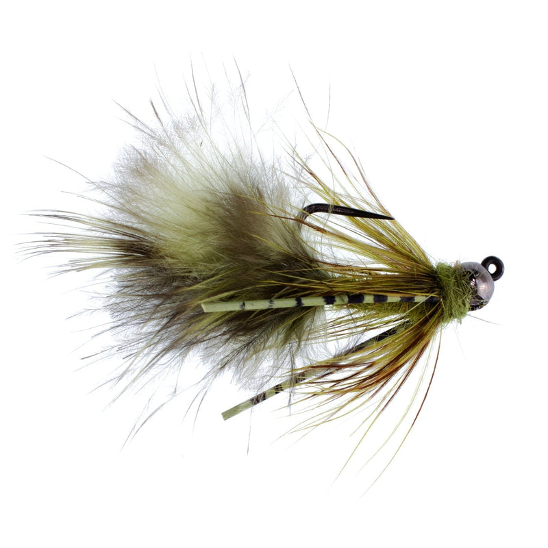 Load image into Gallery viewer, 3 Pack Tungsten Bead Tactical Olive Mini Bugger Euro Nymphing Fly - Size 8