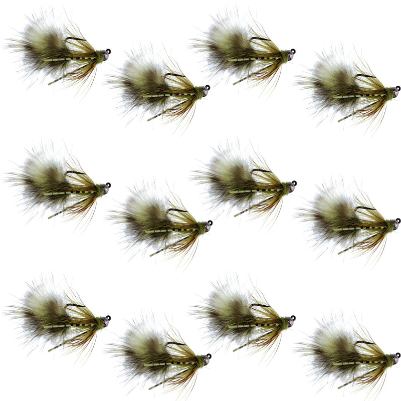 Load image into Gallery viewer, Tungsten Bead Tactical Mini Bugger Euro Nymph Fly - 12 Flies Size 8