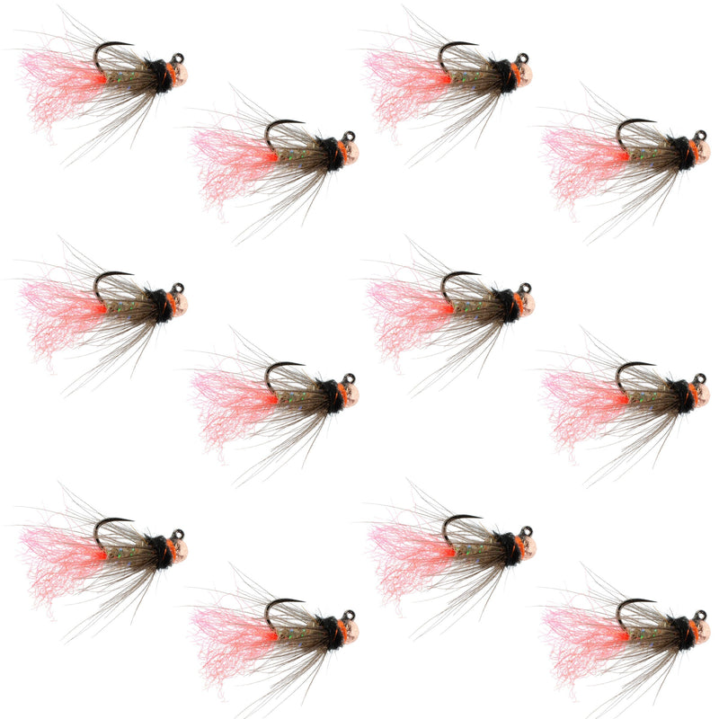 Load image into Gallery viewer, Tungsten Bead Jig Tasmanian Devil Tactical Czech Nymph Euro Nymphing Fly - 1 Dozen Flies Size 16