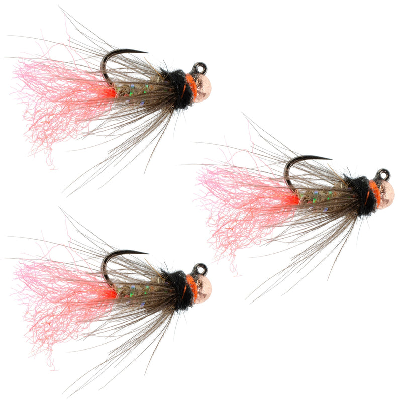 Load image into Gallery viewer, 3 Pack Tungsten Bead Jig Tasmanian Devil Tactical Czech Nymph Euro Nymphing Fly - Size 16