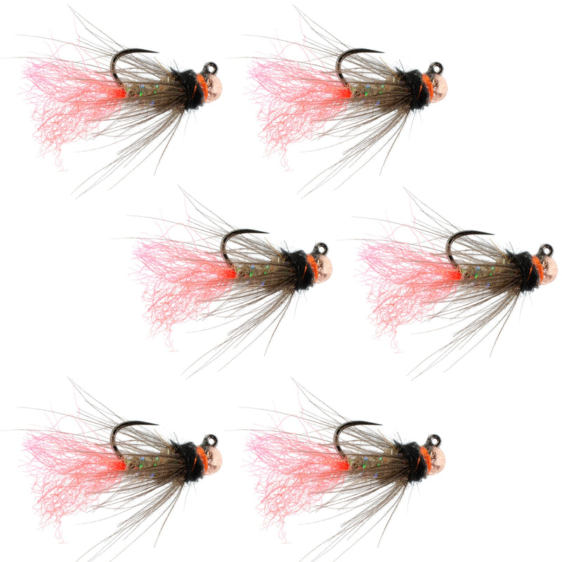 Load image into Gallery viewer, Tungsten Bead Jig Tasmanian Devil Tactical Czech Nymph Euro Nymphing Fly - 6 Flies Size 14