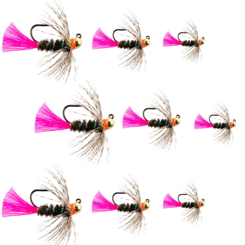 Load image into Gallery viewer, Tungsten Bead Blow Torch Jig Assortment Tactical Nymph Euro Fly - 9 Flies Sizes 10, 12, 14
