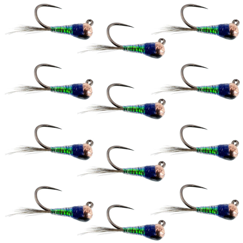 Load image into Gallery viewer, Tungsten Gasolina Perdigon Tactical Jig Euro Nymph 12 Flies Size 14