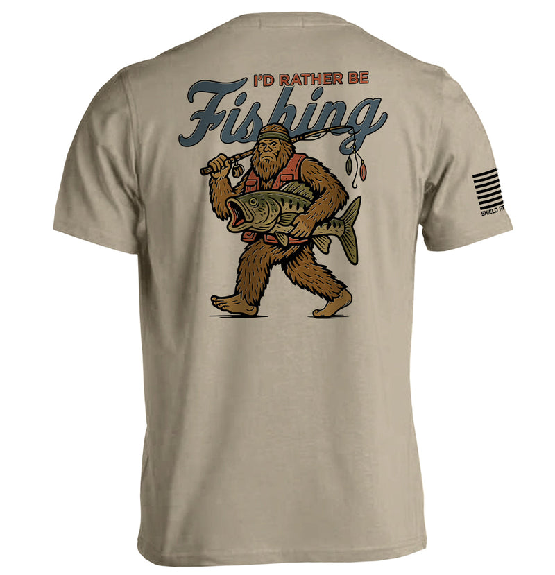 Load image into Gallery viewer, I'd Rather Be Fishing Bigfoot