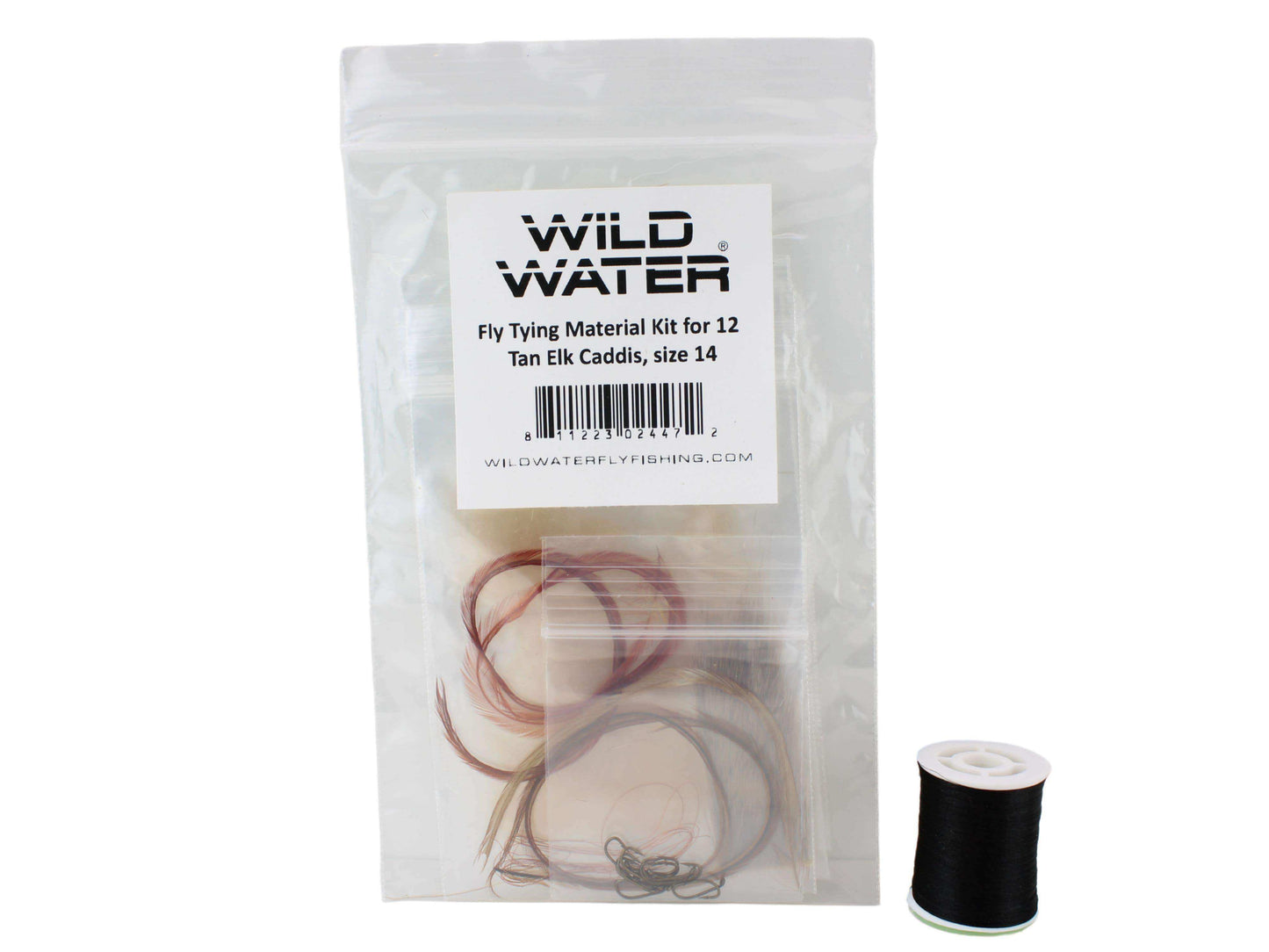 Tan Caddis Fly Tying Material Kit, size 14 | Wild Water Fly Fishing - Skoutley Outdoors LLC