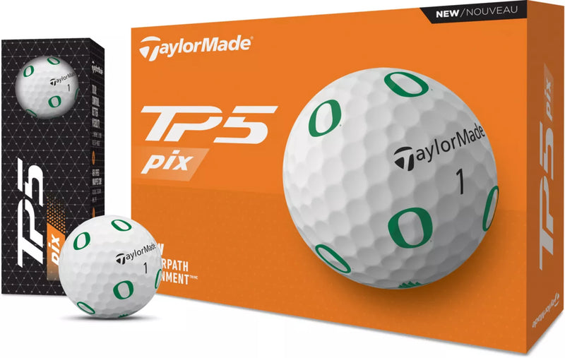 Load image into Gallery viewer, TaylorMade TP5 pix Oregon Ducks Golf Balls