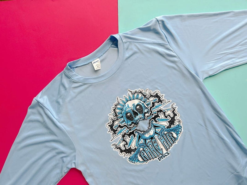 Load image into Gallery viewer, Rare Air Discs Long Sleeve Sun Shirt - RAD Skull