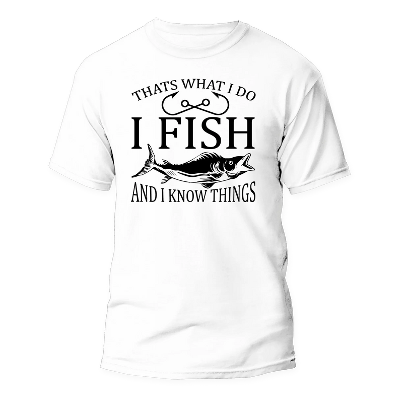 Load image into Gallery viewer, I Fish And Know Things Man T-Shirt