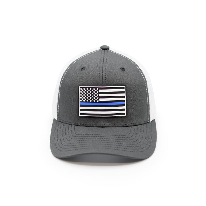 Load image into Gallery viewer, Thin Blue Line Flag PVC Patch Hat