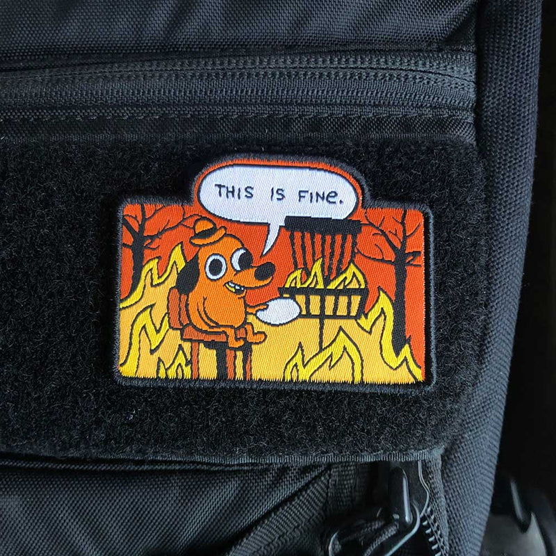 Load image into Gallery viewer, This Is Fine Disc Golf Patch - Hook And Loop