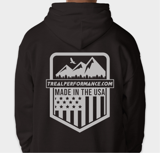 Load image into Gallery viewer, Treal Performance Made In USA | Grey Logo | Black Hoodie