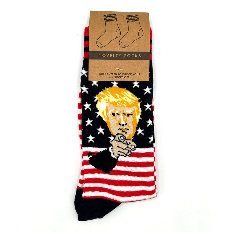 Load image into Gallery viewer, Trump USA Flag Novelty Socks